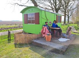Pipowagen Doe Maar Groen, campsite in Bant