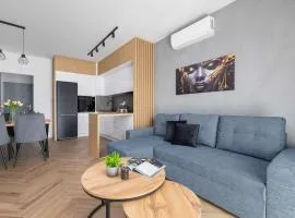Nowoczesny Apartament w Krakowie z Klimatyzowanym Salonem Dwa Miejsca Postojowe by Noclegi Renters