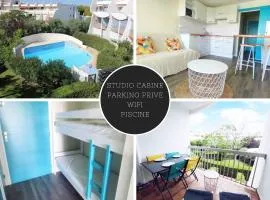 Charmant studio en bord de mer, piscine, parking privé et wifi