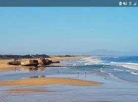 bright and warm beachfront studio