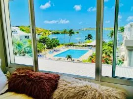 Cozy Waterfront Two-Level Condo with 2 Bathrooms ,Pool, AC