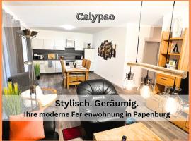 NEU - NEU - NEU - "Calypso" Papenburg Ebenerdig Terrasse Einbauküche Neubau 84 qm Free Wifi 2 Schlafzimmer, hotel a Papenburg