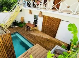 Stunning Private 8 sleeper Villa with private plunge Pool, Wi-Fi, AC TV 90m Paje Beach Zanzibar