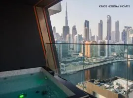 Binghatti canal with private jacuzzi burj khalifa view kings