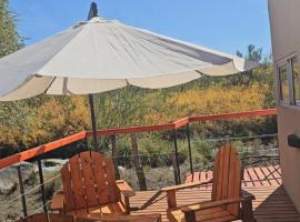 Patio de Cabaña Pura Vida con pileta privada en Tunuyán