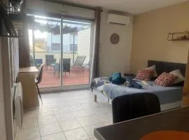 Rare en centre ville, studio climatisé avec terrasse XXL