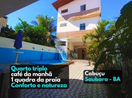 Quarto para até 4 em Pousada 1 quadra da Praia de Cabuçu, Saubara (BA), hotel v destinaci Saubara