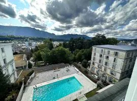 Studio centre ville, parking, balcon, piscine