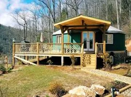 Unique Yurt Rental on Peony Farm with Riverfront View in Clyde, North Carolina