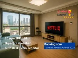 W 2BR 60m2 Newly Built High Floor APT 2min to Hyundai Outlet Triple St 2Free Parking