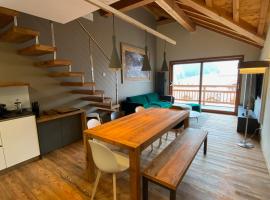 Duplex 96m² Sud, 9 pers, 3 ch, Terrasse et Garage - FR-1-445-221, hotel i Montgenèvre