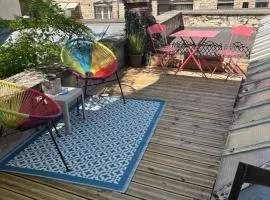Très bel appartement de style ancien avec sa terrasse en bois en coeur de ville