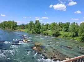 GARDEN HOUSE ROOM NEXT TO A RIVER WITH ADDITIONAL LAND FOR YOUR TENT you get two bicycles for amazing views and two water floats for a mega river run PERSONAL GUIDANCE use the location not the address to get there CHECK YOUTUBE VIDEO RiverRunDusko