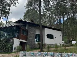 Beautiful cabin in the middle of the forest