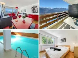 Pied-à-terre in Crans-Montana, pool and view - Swiss Alps