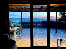 Stodoła Na Kresach - widokowy domek drewniany, całoroczny JACUZZI & SAUNA