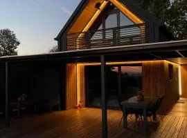 Stodoła Na Kresach - widokowy domek drewniany, całoroczny JACUZZI & SAUNA