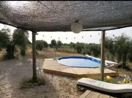 Caravana acogedora con piscina "Amantes de la naturaleza"