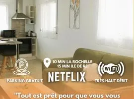 TRIO HOME,3 chambres, parking privé gratuit, wifi haut débit, 10min LA ROCHELLE,15min île de ré