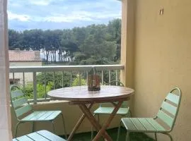 De la pinède a la plage vue mer