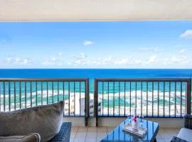 Beach retreat with balcony and views