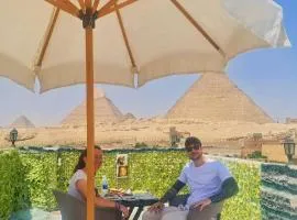 Hotel pyramids show rooftop