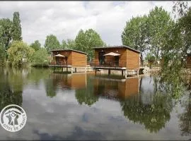Chalets confortables en bord d'étang, parfaits pour pêche et nature, avec terrasse et équipements modernes - FR-1-496-83
