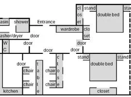 two double bedrooms in center