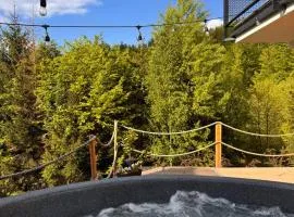 Domki Dwa jelonki - balia z jacuzzi i sauna