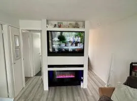 Norfolk Nest 2 bedroom chalet new media wall