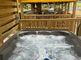 House with a jacuzzi and solar panels
