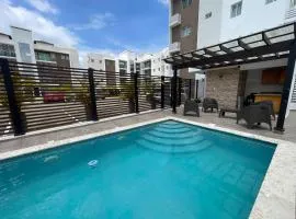 Modern Apt in Santiago w Pool, 3 Bedrooms, Air conditioner
