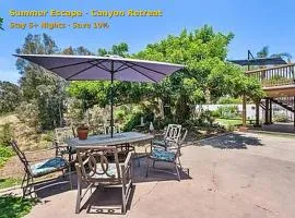 Canyon View 2BR Near Beach Balcony Retreat w Parking