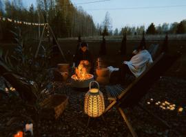 Nordic Eco Retreat with Sauna, Firepit and Slow Living, villa en Kes&auml;lahti