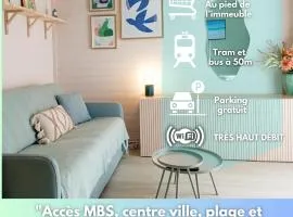 Studio 50m tram parking gratuit 13min gare