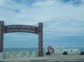 Pemandangan tepi pantai rumah keluarga 6pax