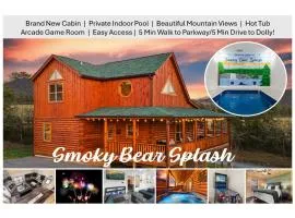 Smoky Bear Splash Top Rated Private Pool Cabin with Hot Tub, Mtn Views, Arcade Games, Excellent Location