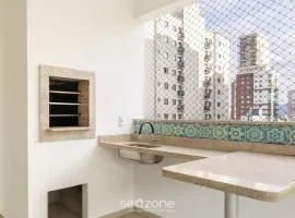 Apto 450m da praia c/ churrasq. e 3 suítes TAH0602
