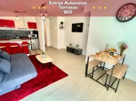 " Le Rubis " Terrasse - Wifi - Entrée Autonome