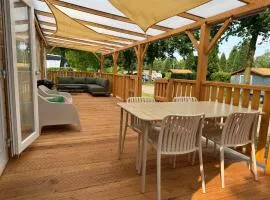 Luxe chalet op 5-sterren camping-4P-ruime veranda-2 fietsen
