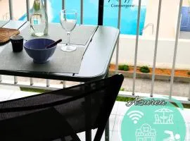 T2 avec Terrasse & Piscine, Plage à 10 min, Parking