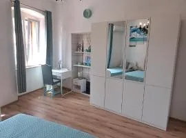 Red blue with private parking and Gray blue apartment