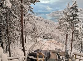 Glassigloo med panoramautsikt - Nordlys og stjernehimmel - Fosen, hotell i Husby