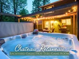 Chateau Relaxeau Game Room Hot Tub Fire Pit
