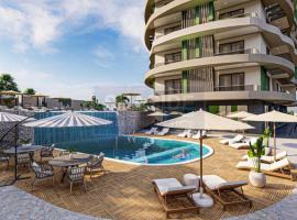 Stylish 1BR Flat Pool View & 10 min Walk to Beach, Hotel in Alanya