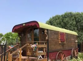Roulotte au bord du canal du midi argeliers