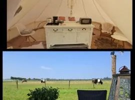 Glamping tent met privé sanitair