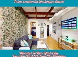 Chic Penthouse 15 Minutes From NYC - bus stop at doorstep