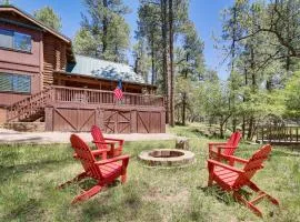 Covered Deck, Private Acreage: Log Cabin in Pine