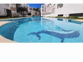 Appartement 2 avec piscines, vue sur mer et accès à la plage à Achakar Hill, Tanger